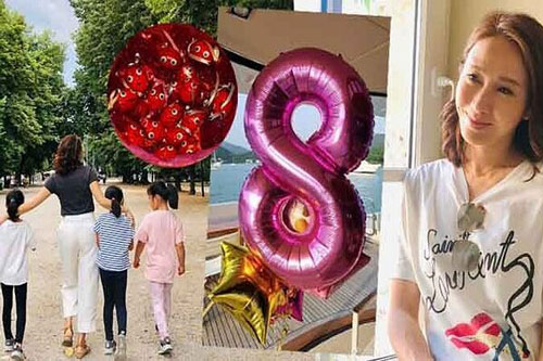 Lê Tư mừng con út tròn 8 tuổi