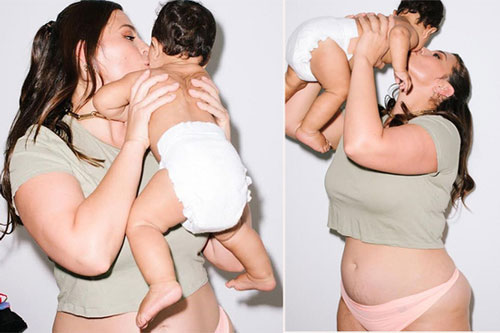 'Mẫu béo' Ashley Graham tự tin để lộ bụng rạn