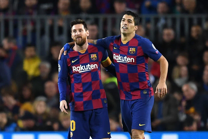 Messi và Suarez khi còn sát cánh với nhau.