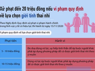 Xử phạt đến 20 triệu đồng nếu vi phạm quy định về lựa chọn giới tính thai nhi