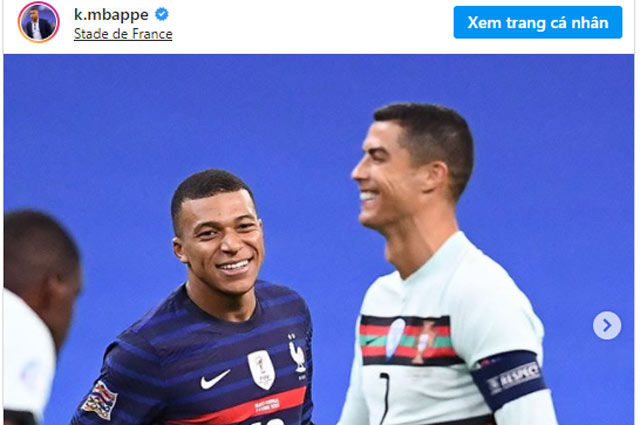 Đăng ảnh cùng Ronaldo, Mbappe 'gây bão' trên MXH