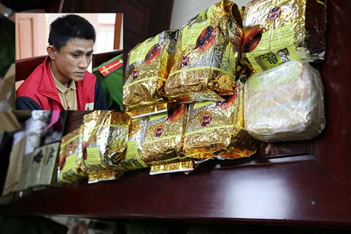 Nghệ An: Thợ cơ khí "ship" 6 bánh heroin và 13kg ma túy đá sa lưới