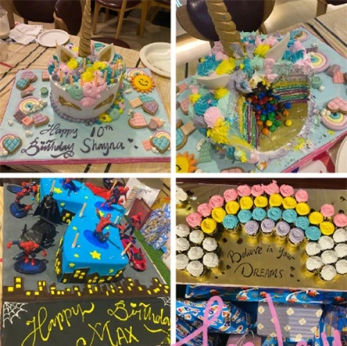 Những chiếc bánh đa dạng màu sắc được tặng cho Max và Shayna (con gái Ngô Tôn).