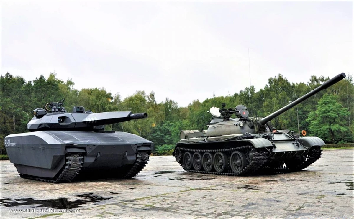 Tăng PL-01 (trái) - niềm hy vọng của Quân đội Ba Lan; Nguồn: strategic-bureau.com