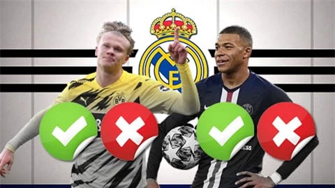 Chọn Mbappe hay Haaland? Real Madrid sẽ quyết định vào năm 2021