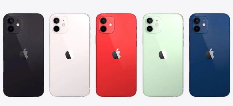 Các màu sắc của iPhone 12, iPhone 12 Mini.