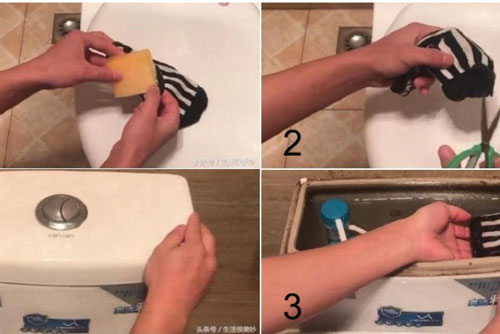Nhét cục xà bông vào tất rồi thả trong bồn xả nước nhà vệ sinh, bạn sẽ thấy điều kỳ diệu xảy ra