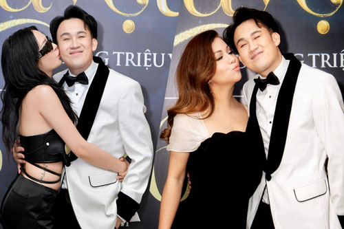 Bảo Anh, Minh Tuyết hôn Dương Triệu Vũ ở họp báo