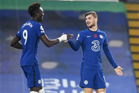 Abraham và Werner hỗ trợ nhau để giúp hàng công Chelsea thêm bùng nổ