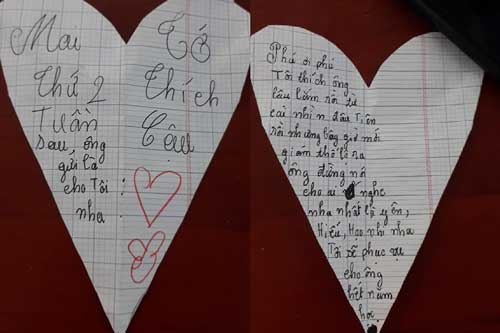 Cô bé lớp 4 viết thư tỏ tình sai chính tả tùm lum bị cô giáo bắt quả tang