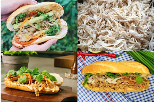 Cách làm bánh mì gà xé đổi vị cho bữa sáng