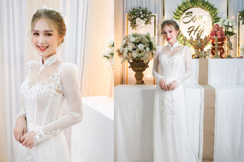 Cô dâu của 'streamer giàu nhất Việt Nam' diện áo dài hoàng gia