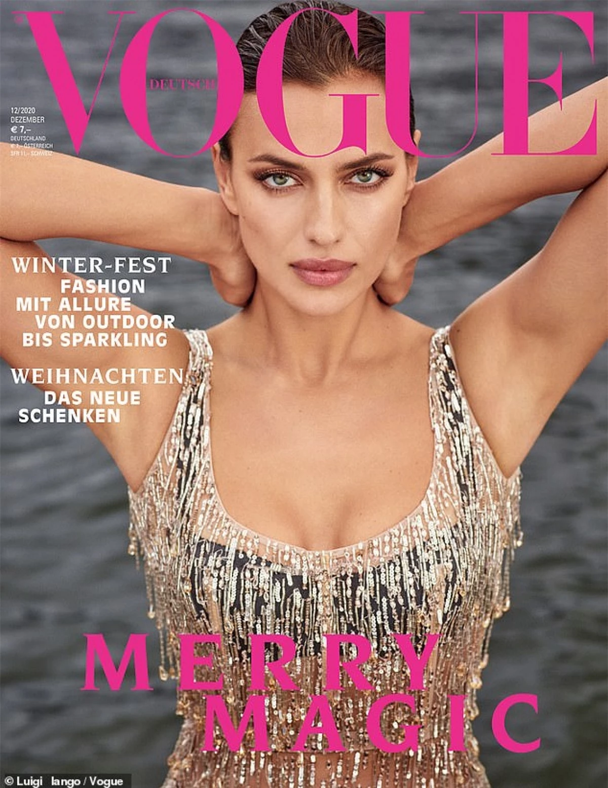 Irina Shayk tái xuất nóng bỏng trên trang bìa tạp chí Vogue Đức số mới nhất.