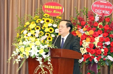 Đồng chí Huỳnh Thành Đạt - Tân Bộ trưởng Bộ KH&CN phát biểu tại buổi nhậm chức.