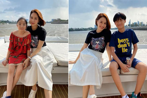 Hồng Diễm hiếm hoi khoe ảnh của hai nhóc tỳ: Con trai được khen như sao Hàn, 'gái rượu' gây ấn tượng bởi vẻ ngoài dễ thương
