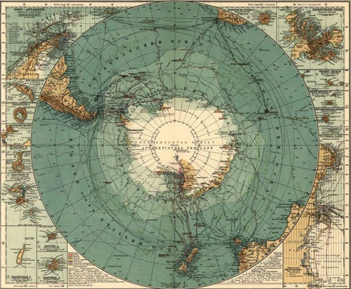 Bản đồ vẽ lục địa Terra Australis.