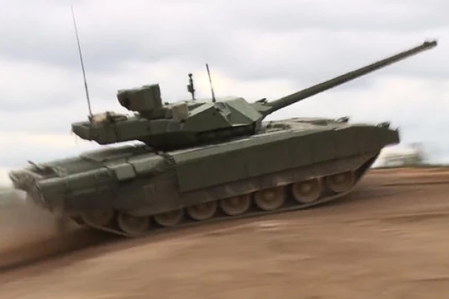 Thử nghiệm thành công của xe tăng T-14 Armata tại Syria lại bị nghi ngờ. Ảnh: RIA Novosti.