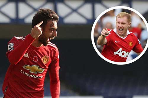 Bruno Fernandes đá thế nào so với Paul Scholes?