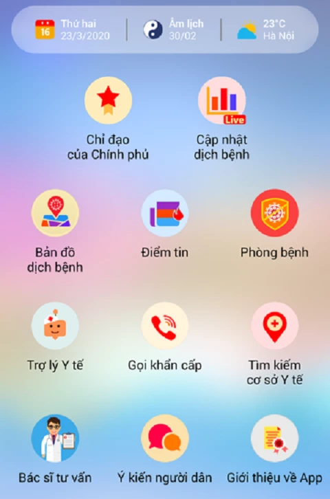 Ứng dụng công nghệ Y tế “COVID-19” được thiết kế hài hòa, dễ hiểu, dễ sử dụng.