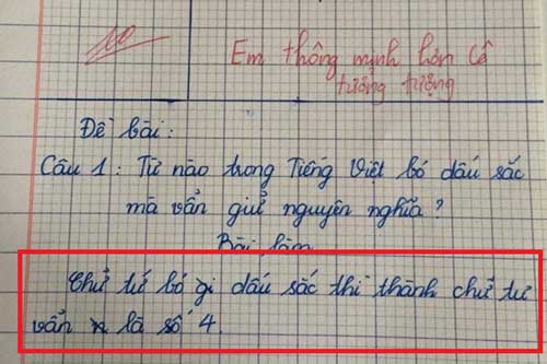 Câu đố hại não: Từ nào trong Tiếng Việt bỏ dấu sắc đi vẫn giữ nguyên nghĩa?