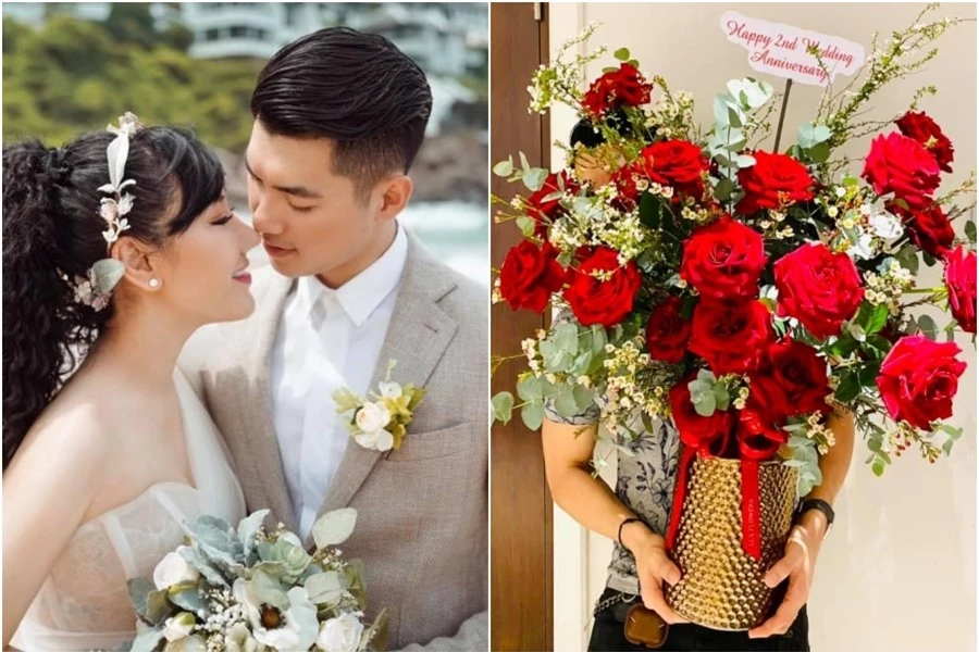 Vợ chồng Trương Nam Thành kỷ niệm hai năm cưới.