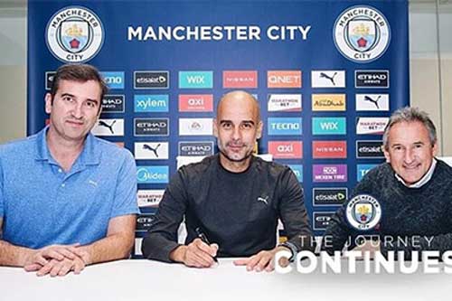 Pep Guardiola ký mới 2 năm, ở lại Man City đến 2022