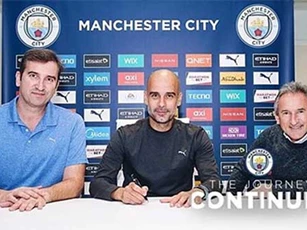 Pep Guardiola ký mới 2 năm, ở lại Man City đến 2022