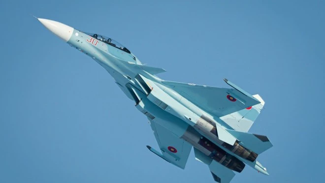 Tiêm kích Su-30SM của Armenia không được trang bị tên lửa. Ảnh: Avia-pro.