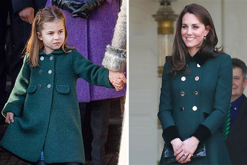 Những lần Công chúa Charlotte mặc đồ giống mẹ Kate