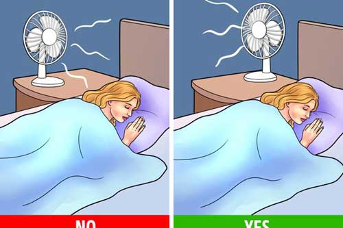 Tác hại của việc bật quạt chĩa thẳng vào người ban đêm