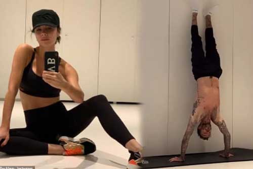 Victoria Beckham lại thể hiện độ 'cuồng chồng' khi quay video khoe múi của ông xã
