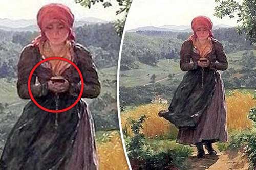 Vén màn bí ẩn bức tranh cô gái cầm 'Iphone X' cách đây gần 200 năm