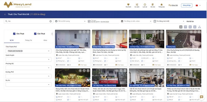 Hiện tại, trên MeeyLand, riêng phần bán nhà đã có tới khoảng 2 triệu tin rao. 