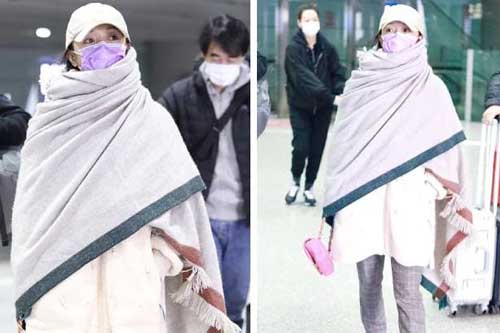 Châu Tấn bị nhận xét chẳng khác nào kẻ hành khất khi xuất hiện ở sân bay