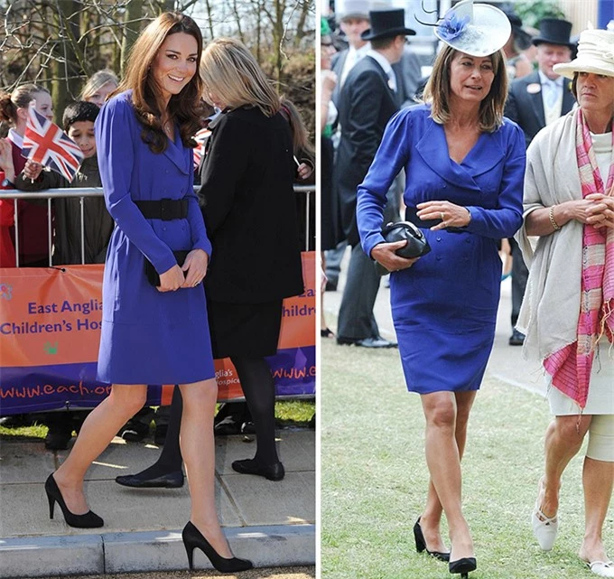 Kate diện lại váy cũ từng mặc chung với mẹ