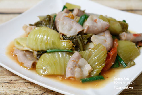 Cách làm lòng xào dưa cải chua siêu ngon, đảm bảo vét sạch nồi cơm