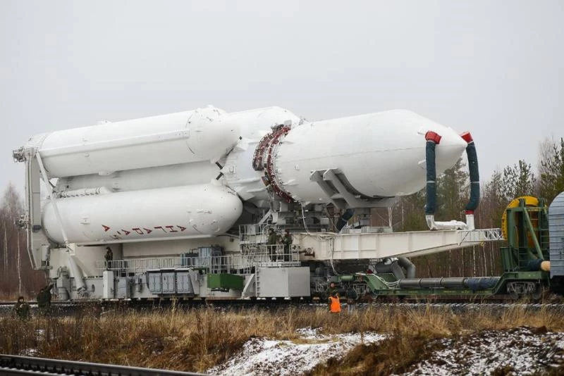 Tên lửa đẩy hạng nặng Angara-A5 của Nga. Ảnh: TASS.