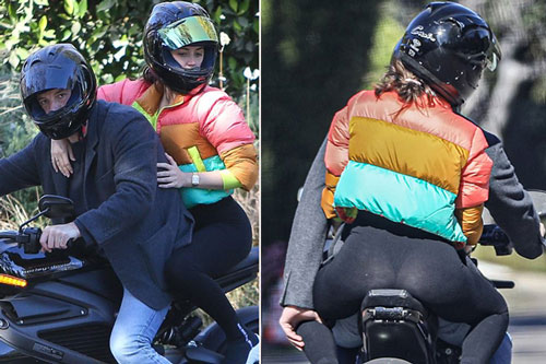 Ben Affleck và bạn gái cưỡi môtô dạo phố