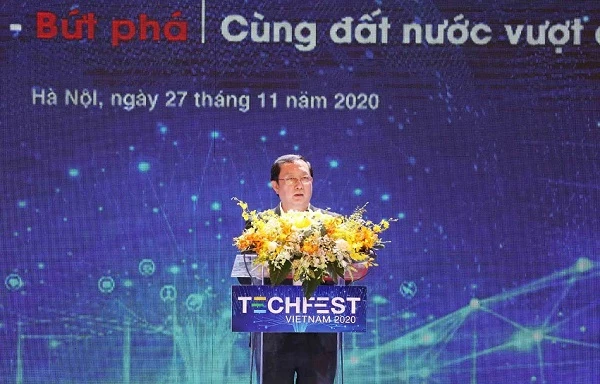 Bộ trưởng Bộ Khoa học và Công nghệ Huỳnh Thành Đạt phát biểu tại Techfest 2020.