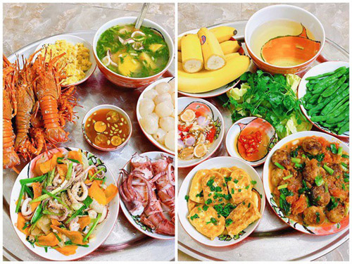 Những mâm cơm đầy ắp món ngon, giá 400k dành cho chồng võ sư