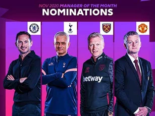 Solskjaer được đề cử HLV xuất sắc nhất Ngoại hạng Anh tháng 11