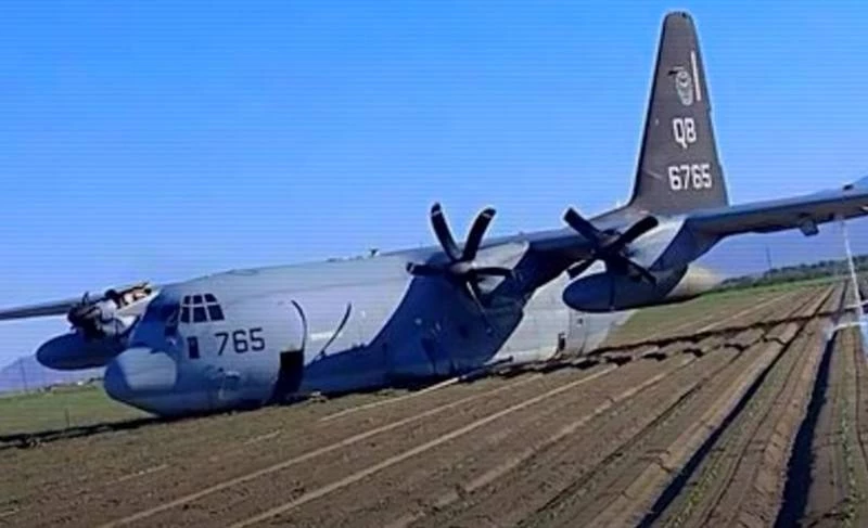 Một máy bay vận tải C-130J của Mỹ gặp nạn. Ảnh: TASS.