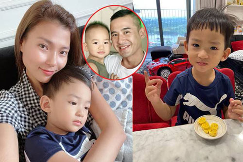 Thúy Diễm hào hứng tự tay cắt tóc cho con trai cưng, khoe nhóc tỳ càng lớn càng giống hệt Lương Thế Thành
