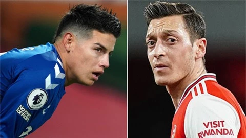 James Rodriguez bị coi là 'Mesut Oezil của Everton'