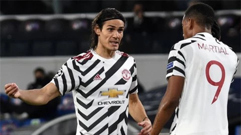 M.U vs RB Leipzig: 'Quỷ đỏ'mất hai trọng pháo Cavani và Martial