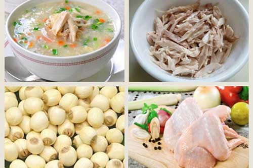 Bữa sáng bổ dưỡng với cháo gà hạt sen