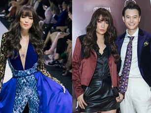 'Bạn trai tin đồn' hộ tống Trương Ngọc Ánh diễn thời trang