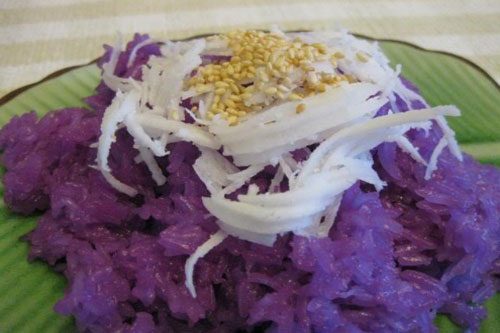 Cách nấu xôi lá cẩm bằng nồi cơm điện cực ngon