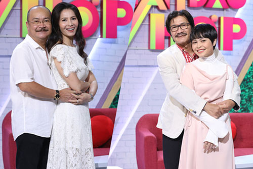 Công Ninh và bà xã kém 22 tuổi hội ngộ vợ chồng Hoàng Sơn