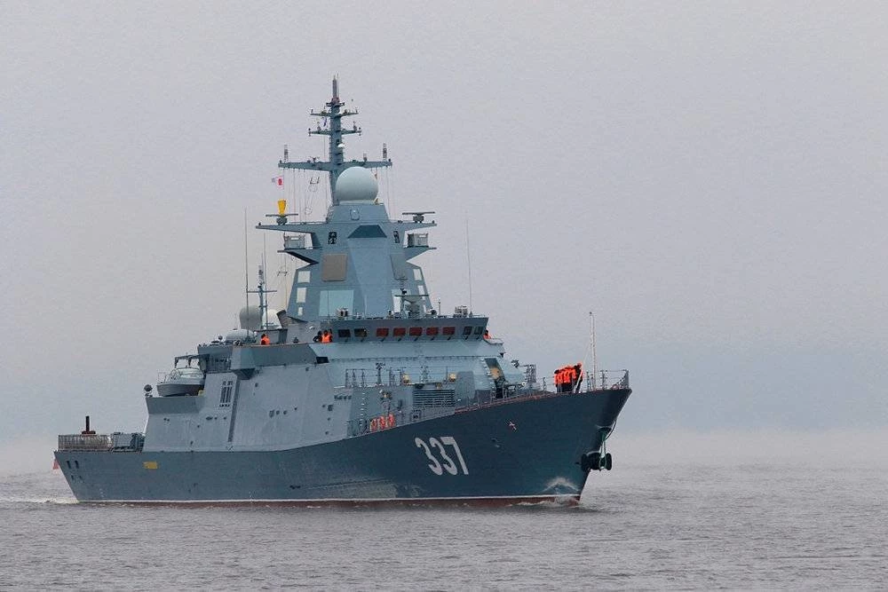 Tàu hộ vệ tên lửa Gremyashchy - Dự án 20385 của Hải quân Nga. Ảnh: RG.